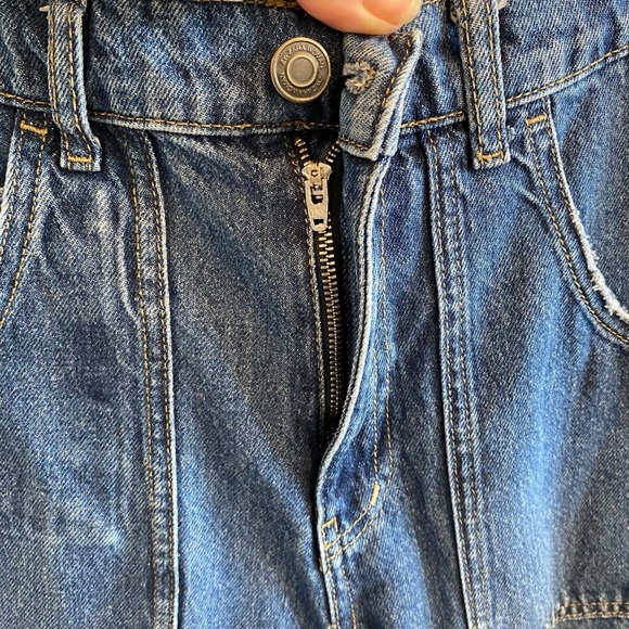 Zara Cargo Pants High Waisted Pockets Medium Blue Denim Bloggers Favorite Size 0 - Picture 6 of 16